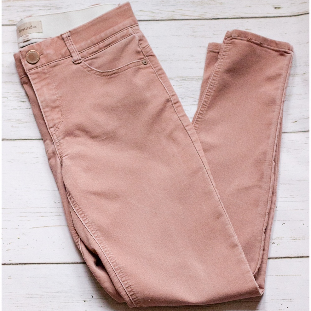 Rewind Dusty Rose Stretch Denim Skinny Pants 30W